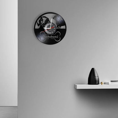 Dachshund Dog Wall Clock made from Vinyl Record
