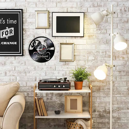 Dachshund Dog Wall Clock made from Vinyl Record