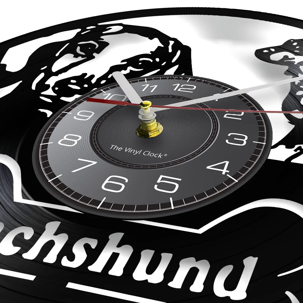 Dachshund Dog Wall Clock made from Vinyl Record