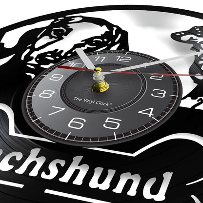 Dachshund Dog Wall Clock made from Vinyl Record